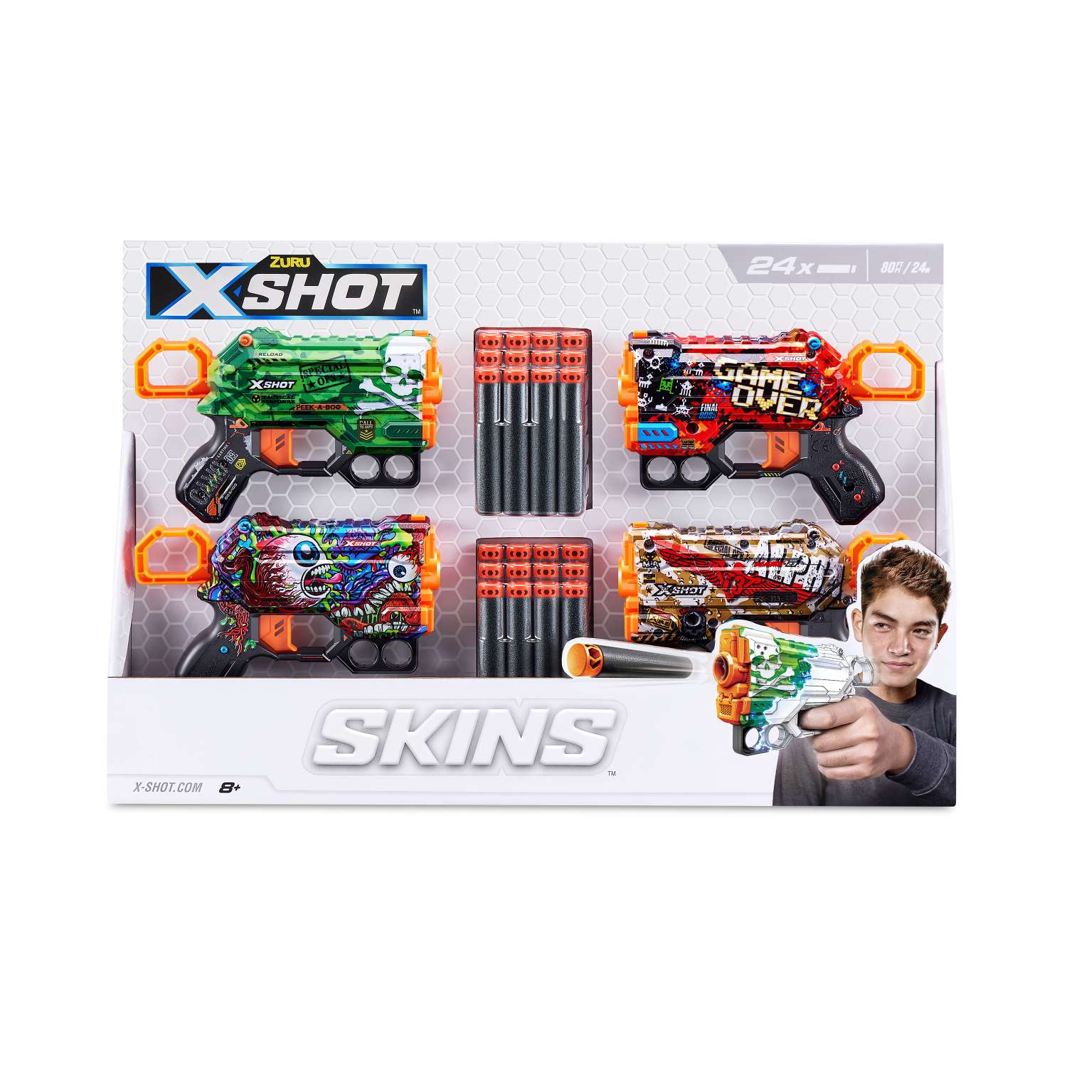 Набор игровой X-SHOT  Скинс Менейс 4шт 36543 - фото 24