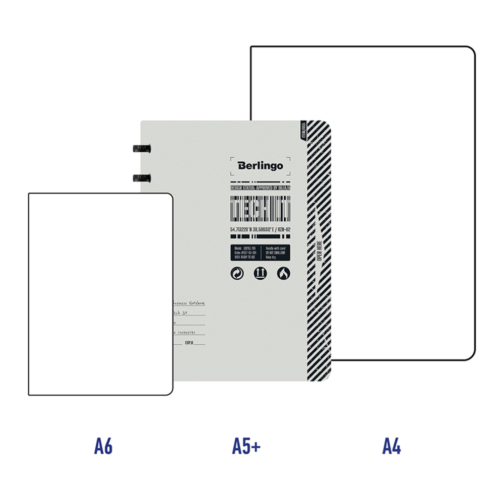 Бизнес-тетрадь Berlingo А5+ 80 листов Tech it клетка на кольцах с заменой блока пластиковая обложка - фото 2