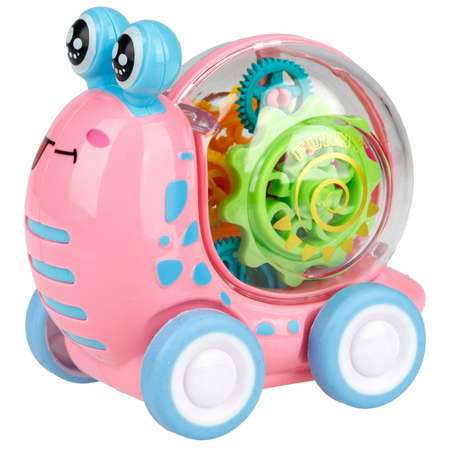 Интерактивная игрушка 1TOY Улитка прозрачная с световыми эффектами розовый