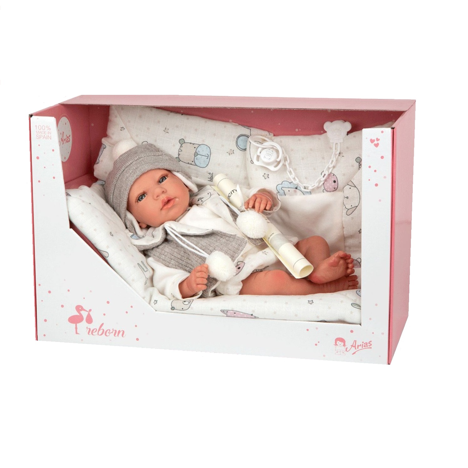 Кукла Arias Reborns Vega новорожденный пупс мягкий 40 см реалистичный и матрасиком Т22923 - фото 1