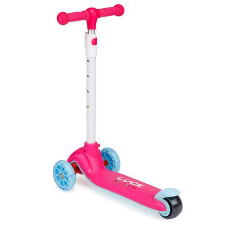 Самокат BABY STYLE детский светящиеся колеса с тормозом до 25 кг розовый