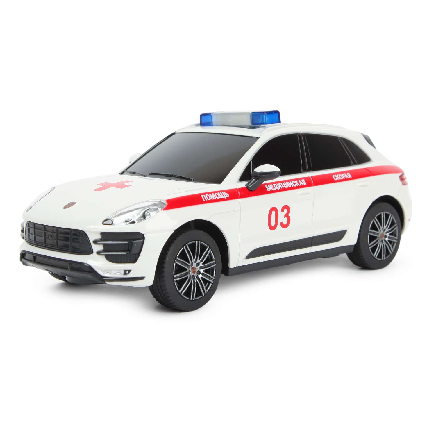 Машина Rastar РУ 1:24 Prosche Macan Turbo Ambulance Белая 71800A - фото 3