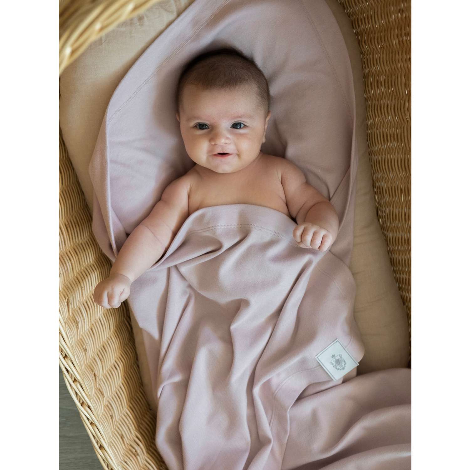 Плед-пеленка для новорожденных НаследникЪ Выжанова из органического хлопка 106х118 в кроватку в коляску - фото 1
