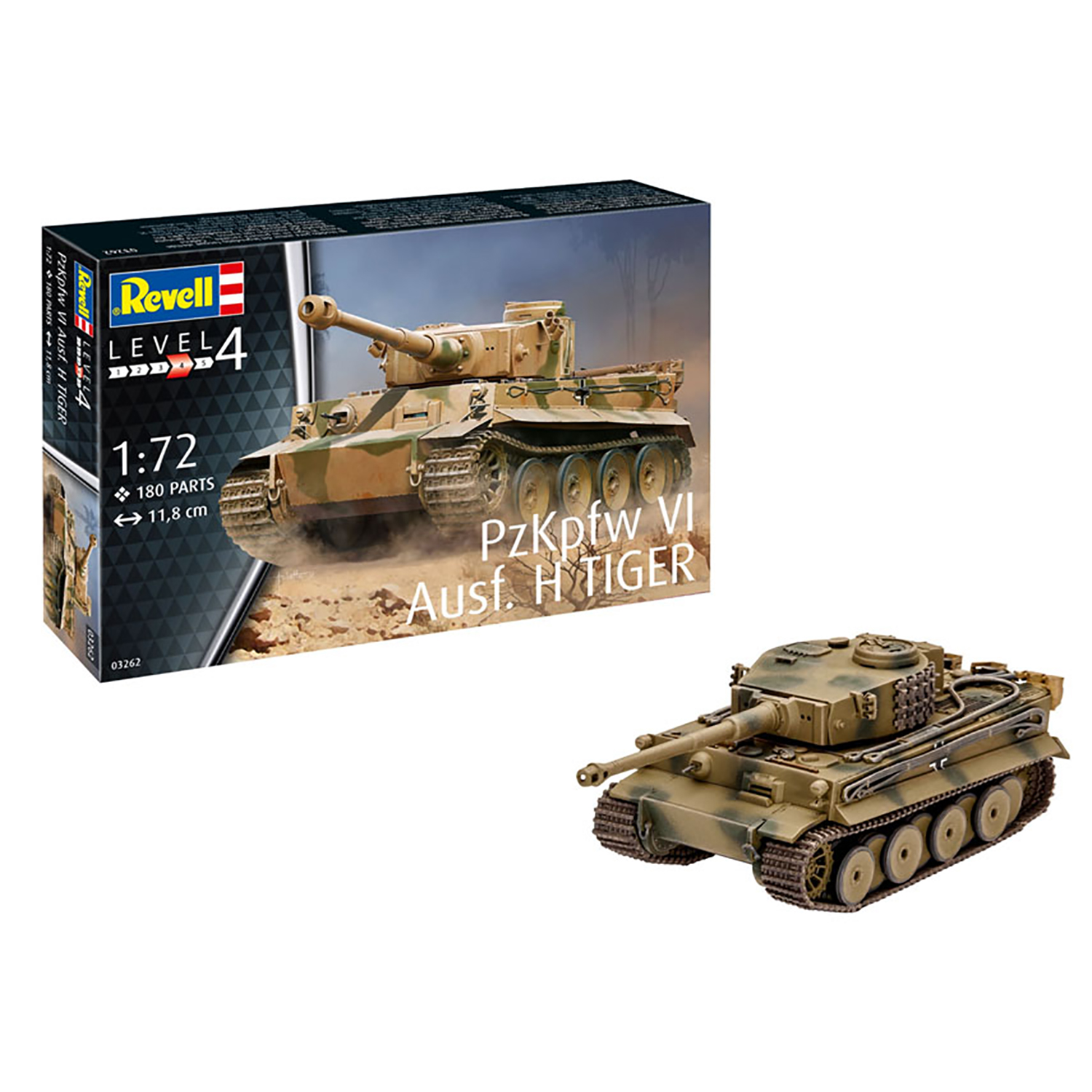 Сборная модель Revell Немецкий тяжелый танк PzKpfw VI Tiger Ausf. H 03262 - фото 1