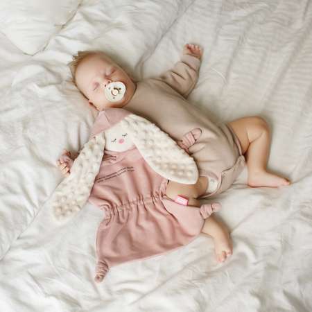 Игрушка-комфортер Мякиши для новорожденных Сплюша спорт Зайка Пудра для сна обнимашка подарок на рождение