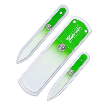 Пилка для ногтей BOHEMIA Czech Glass Nail Files набор 3шт салатовый