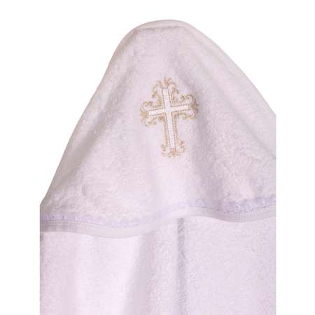 Полотенце-уголок Осьминожка для крещения с вышивкой