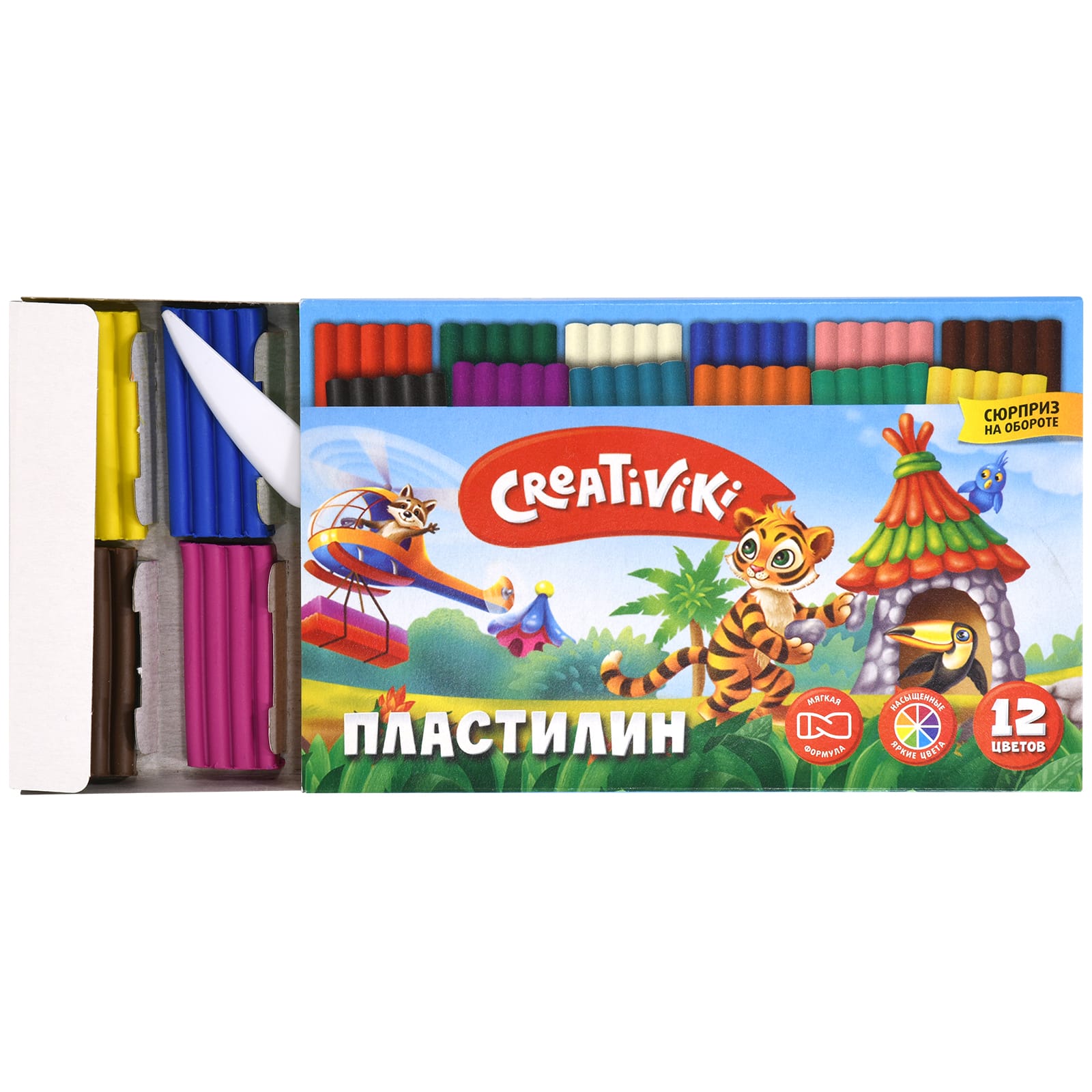 Пластилин CReATiViKi 12 цветов 180 г - фото 2