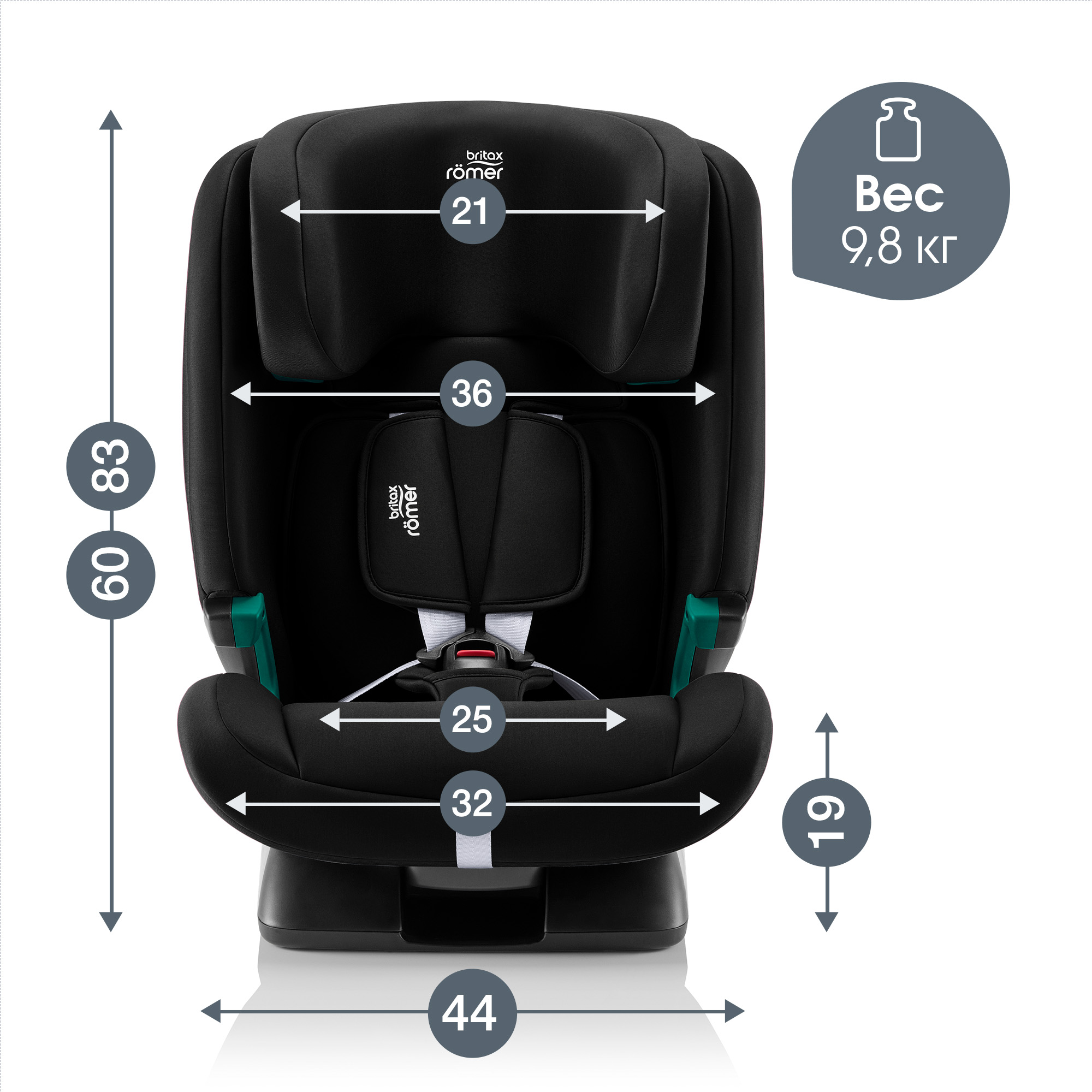 Автокресло Britax Roemer Evolvafix Space Black - фото 13