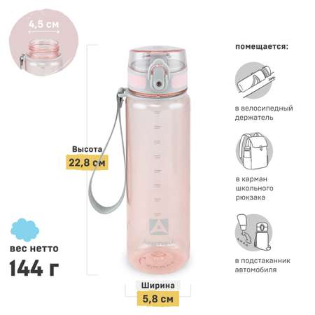 Бутылка для воды Арктика 500мл розовая глянцевая тритан