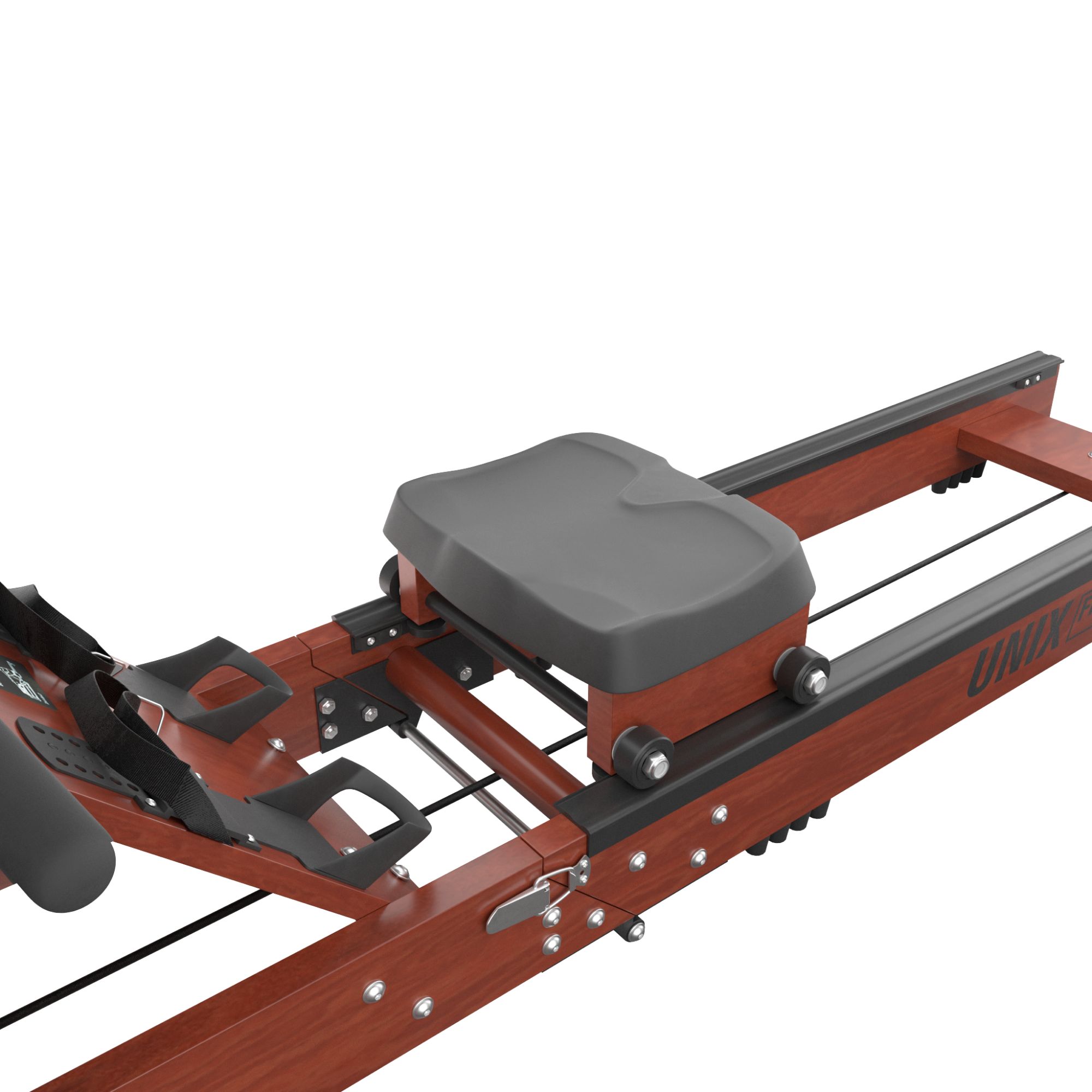 Гребной тренажер UNIX Fit древесина бука складной вес до 120 кг 8 программ ремень нейлон - фото 8