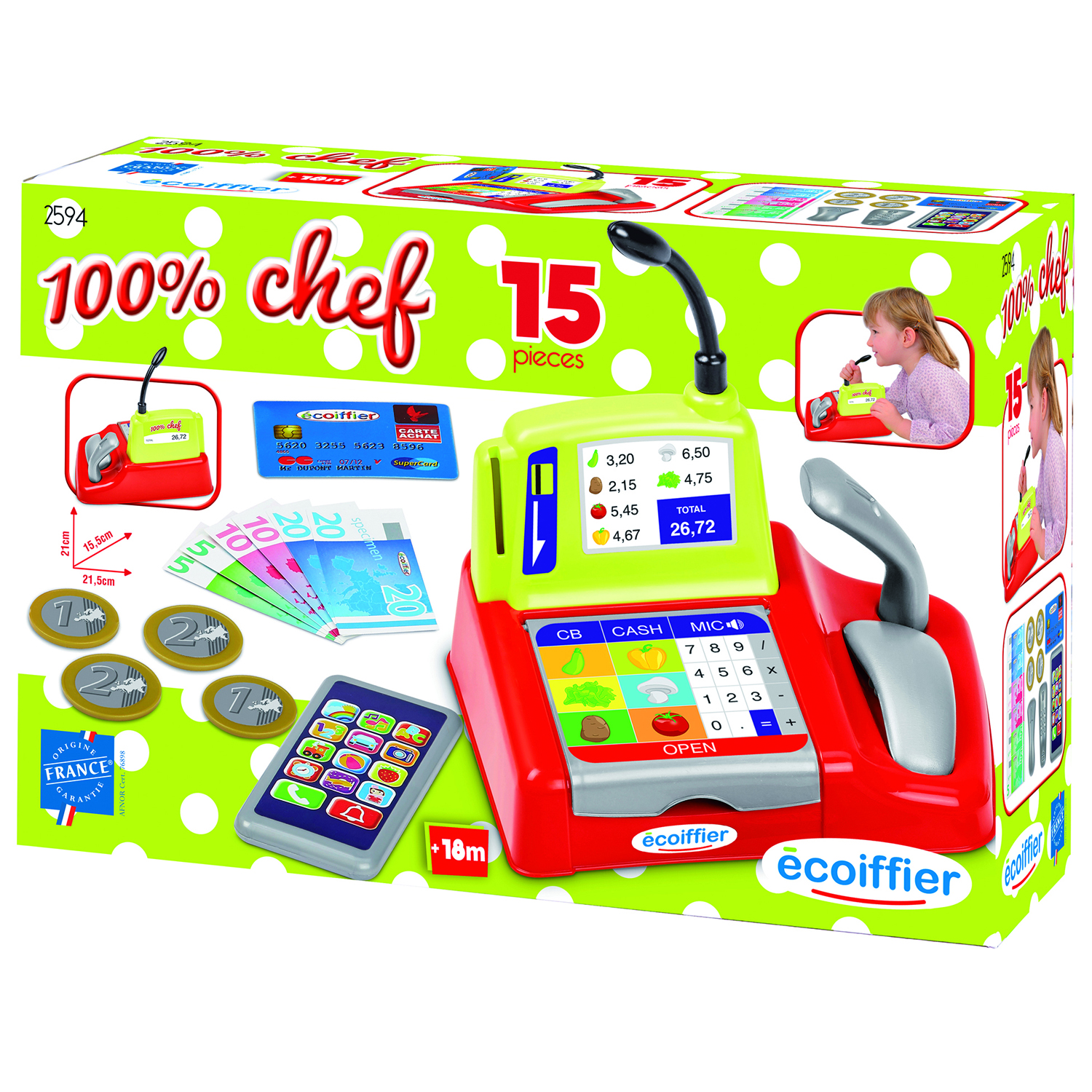 Игровой набор ECOIFFIER касса, продукты - фото 3