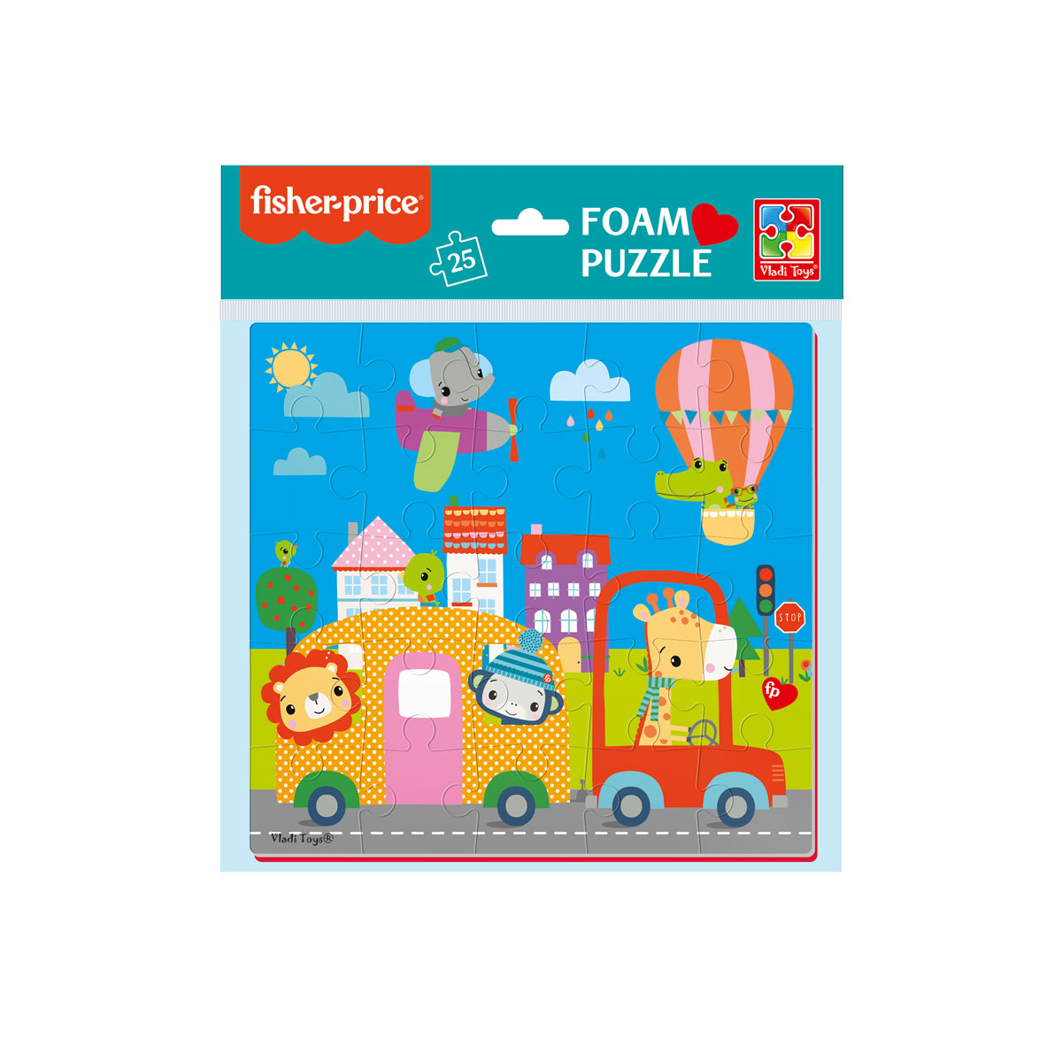 Пазл Vladi Toys мягкий Fisher-Price Город 25 элементов - фото 1