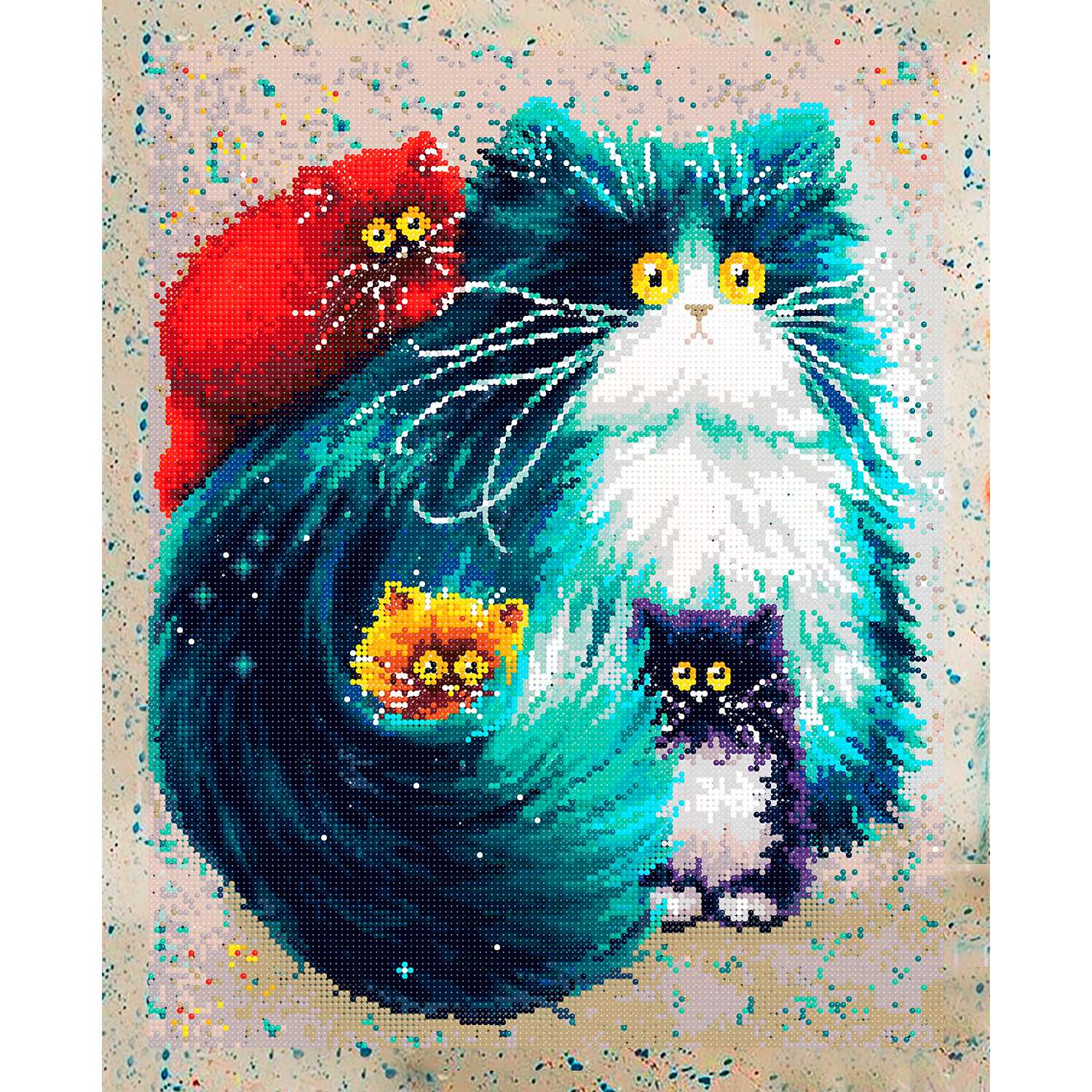 Алмазная мозаика Art on Canvas Котики холст на подрамнике 40х50 см - фото 2