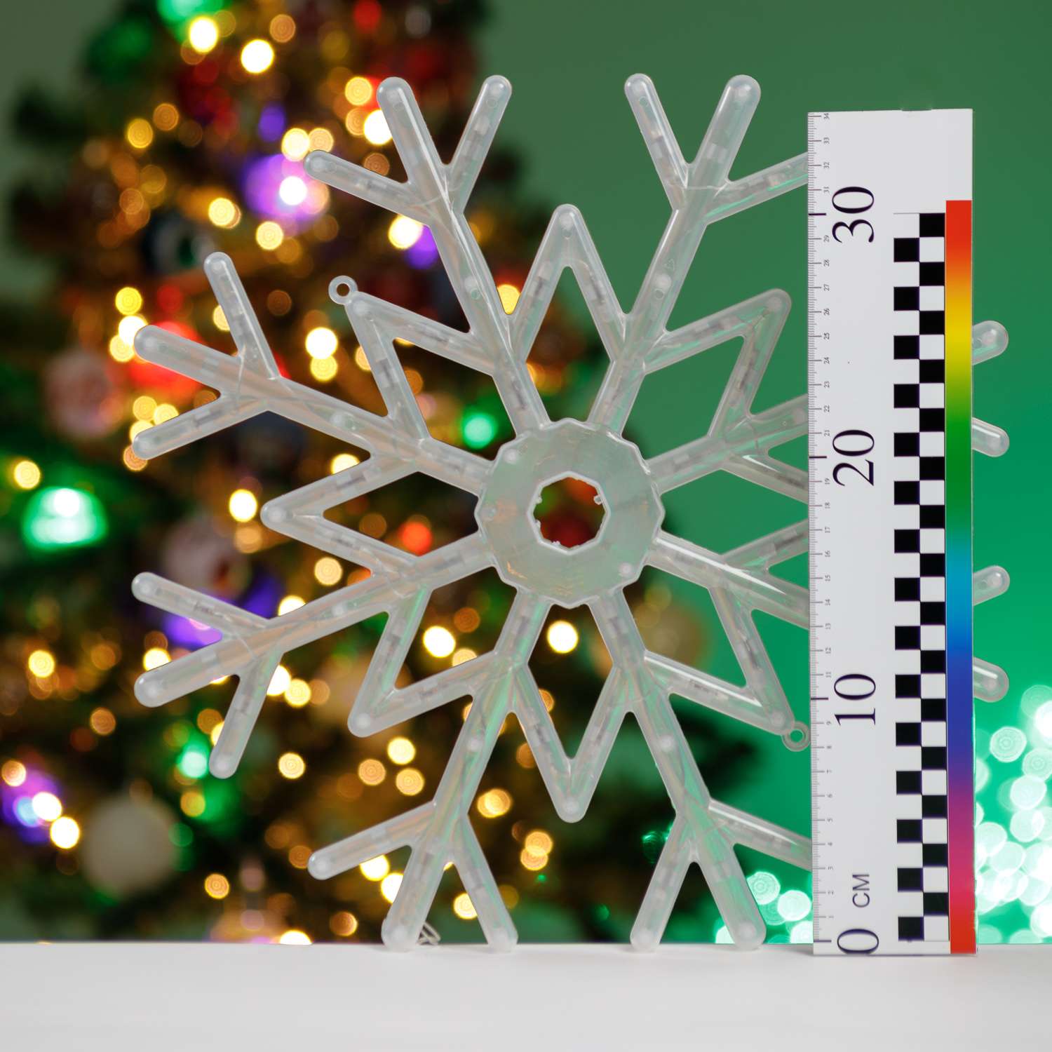 Фигура декоративная BABY STYLE Снежинка прозрачный мультиколор диод 40 см - фото 2