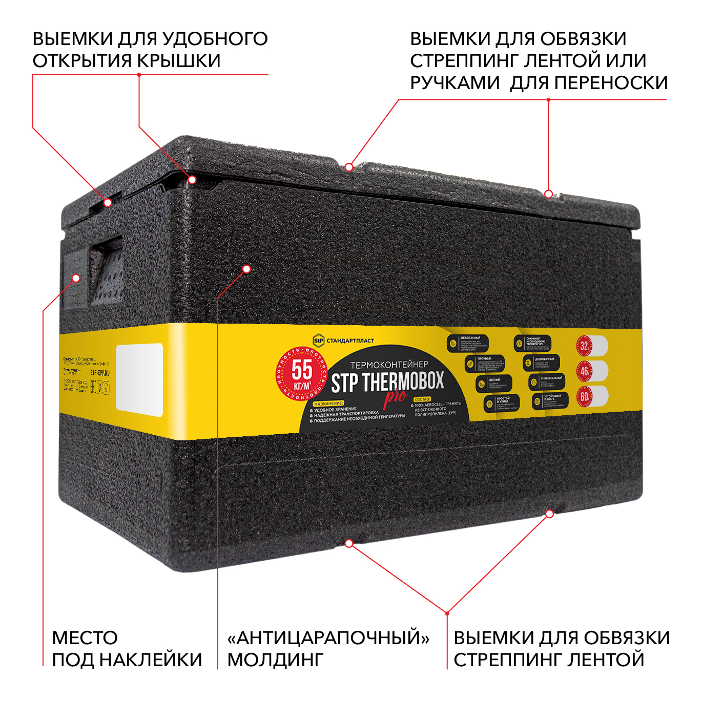 Термоконтейнер STP THERMOBOX StP PRO черный 46л - фото 5