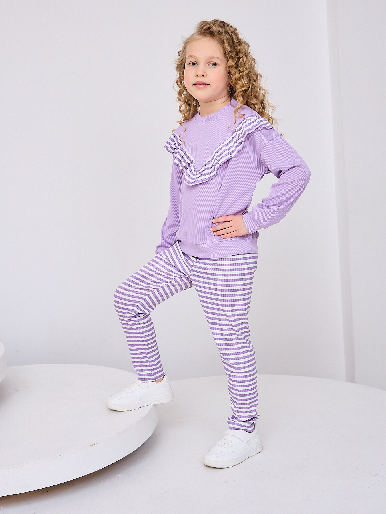 Комплект Mil Art kids 1902201531SUIT-GIRL-POLOSKA-PURPLE - фото 3