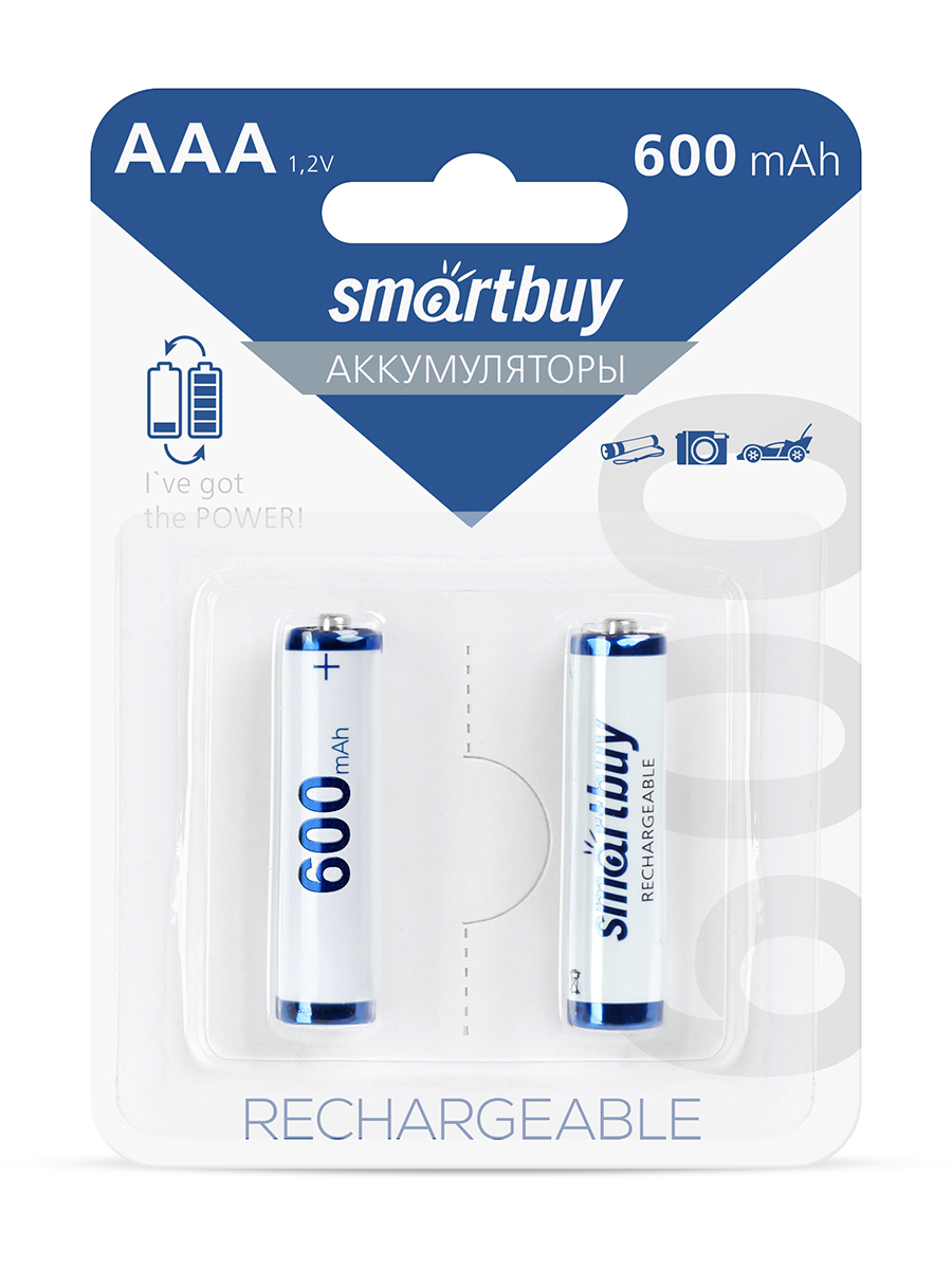 Аккумулятор Smartbuy NiMh 600 mAh R03 - 2 шт. в упаковке - фото 1