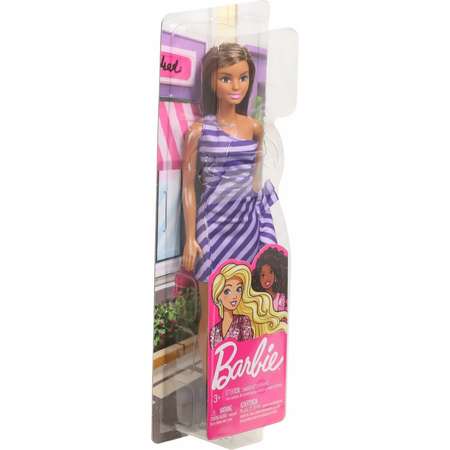 Кукла Barbie Игра с модой в фиолетовом платье в полоску FXL69