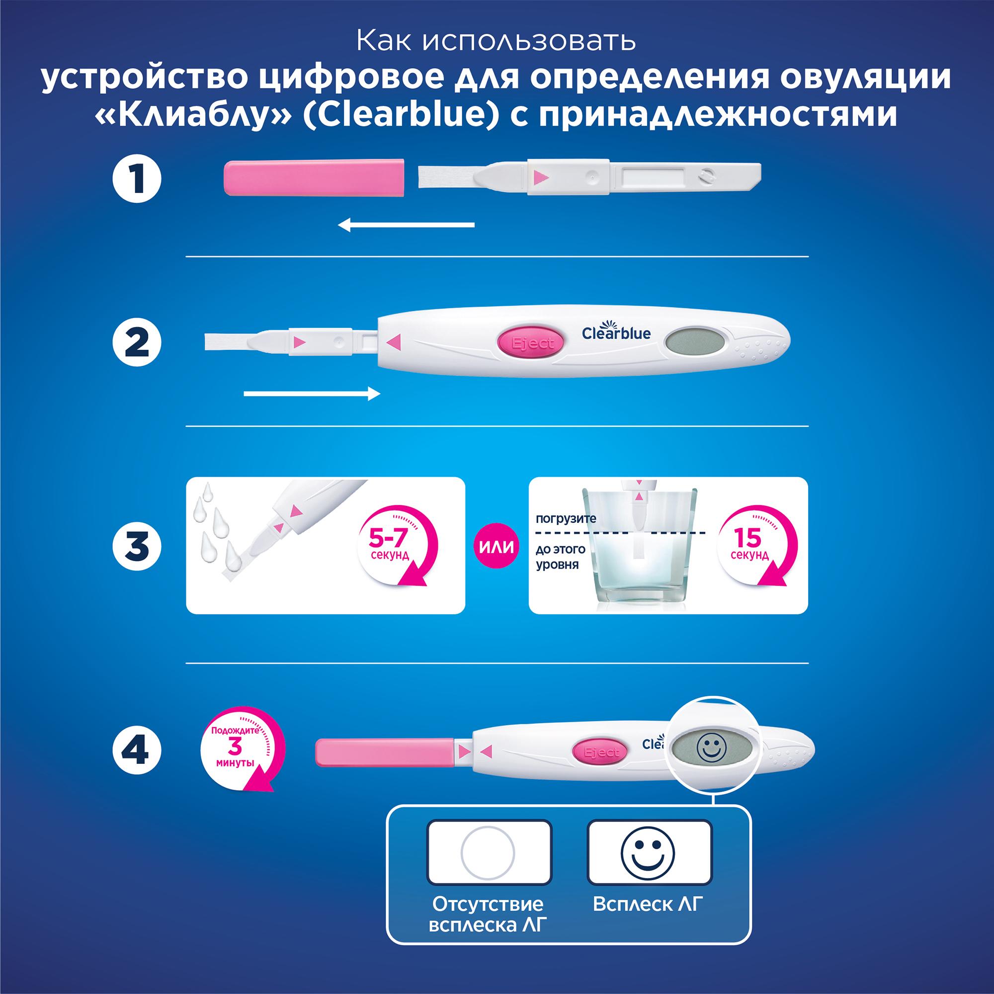 Тест для определения овуляции Clearblue цифровой 7тест-полосок - фото 11