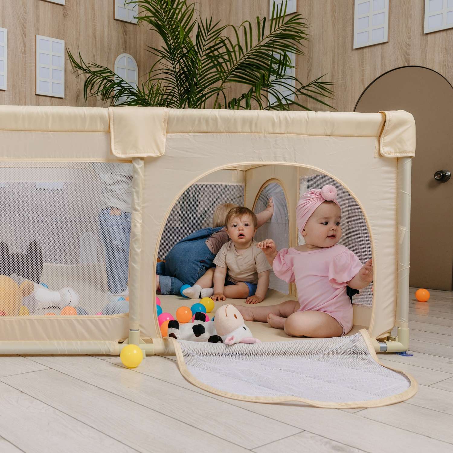 Манеж игровой BabyCare RANCHO 150*150 теплый серый F01 теплый серый - фото 12