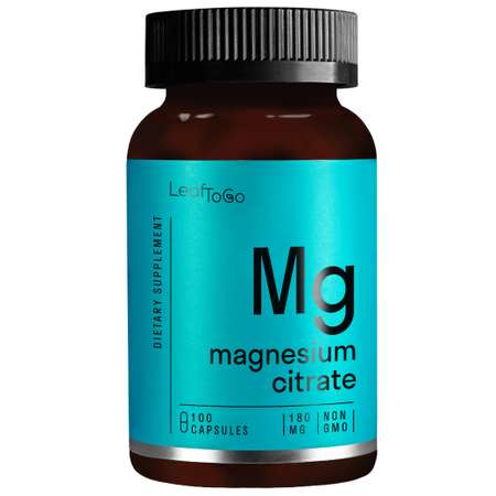 Магний LeafToGo цитрат 600 мг 100 капсул