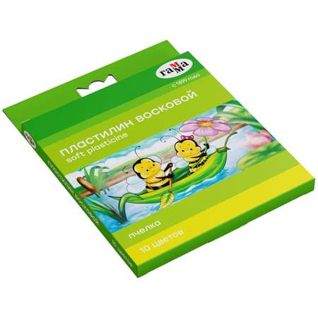Пластилин Гамма Пчелка 06 цветов восковой со стеком картон европодвес