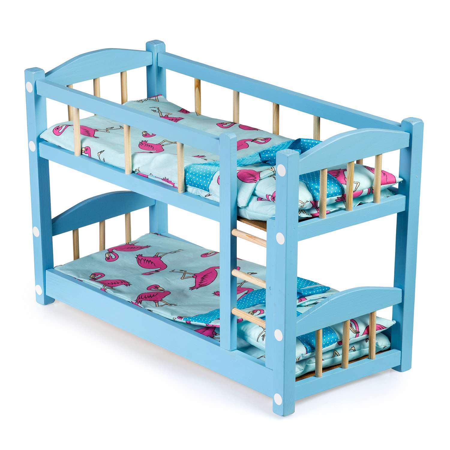 Кроватка для кукол Тутси 2х ярусная фиолетовая деревянная 1-315-2022 - фото 1