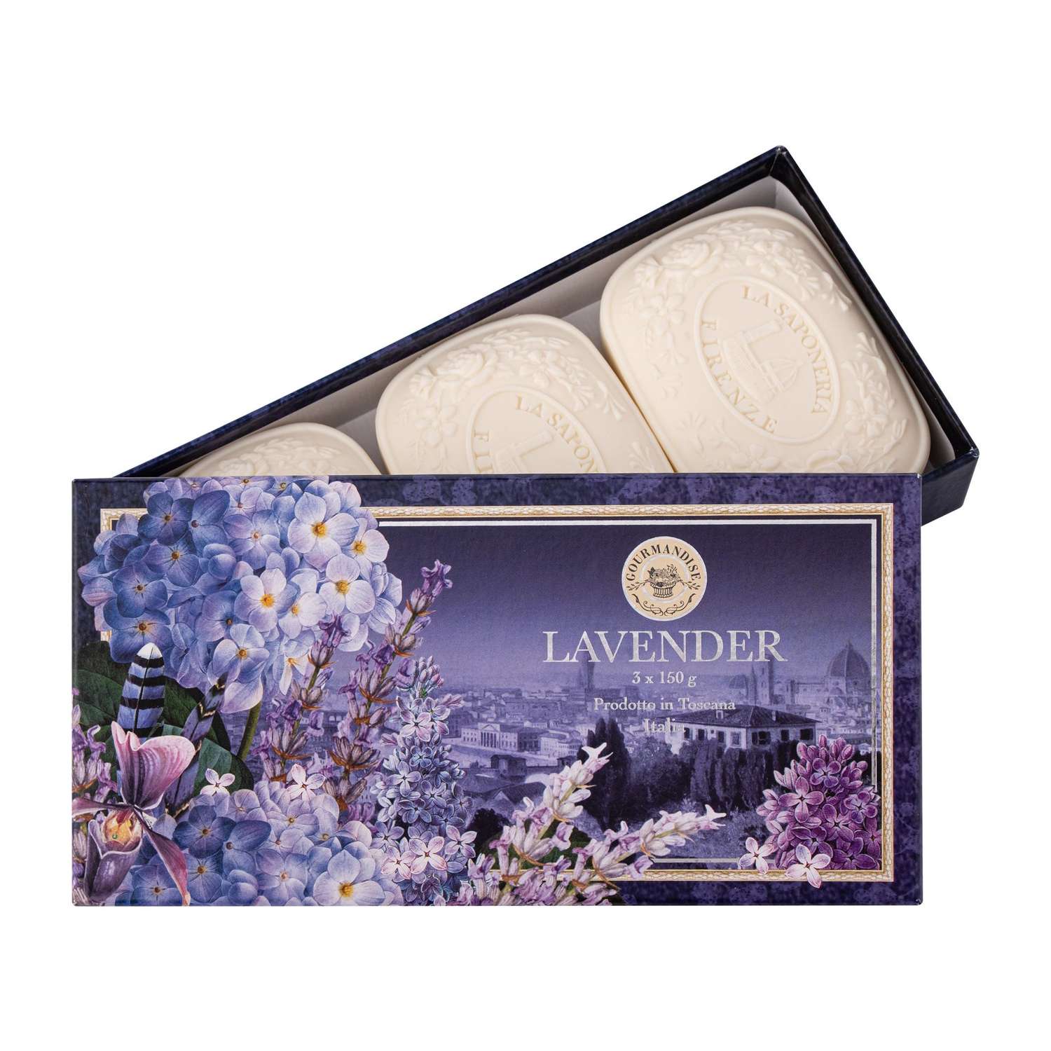 Набор мыла GOURMANDISE натурального парфюмированного Лаванда 3 х 150 г - фото 1