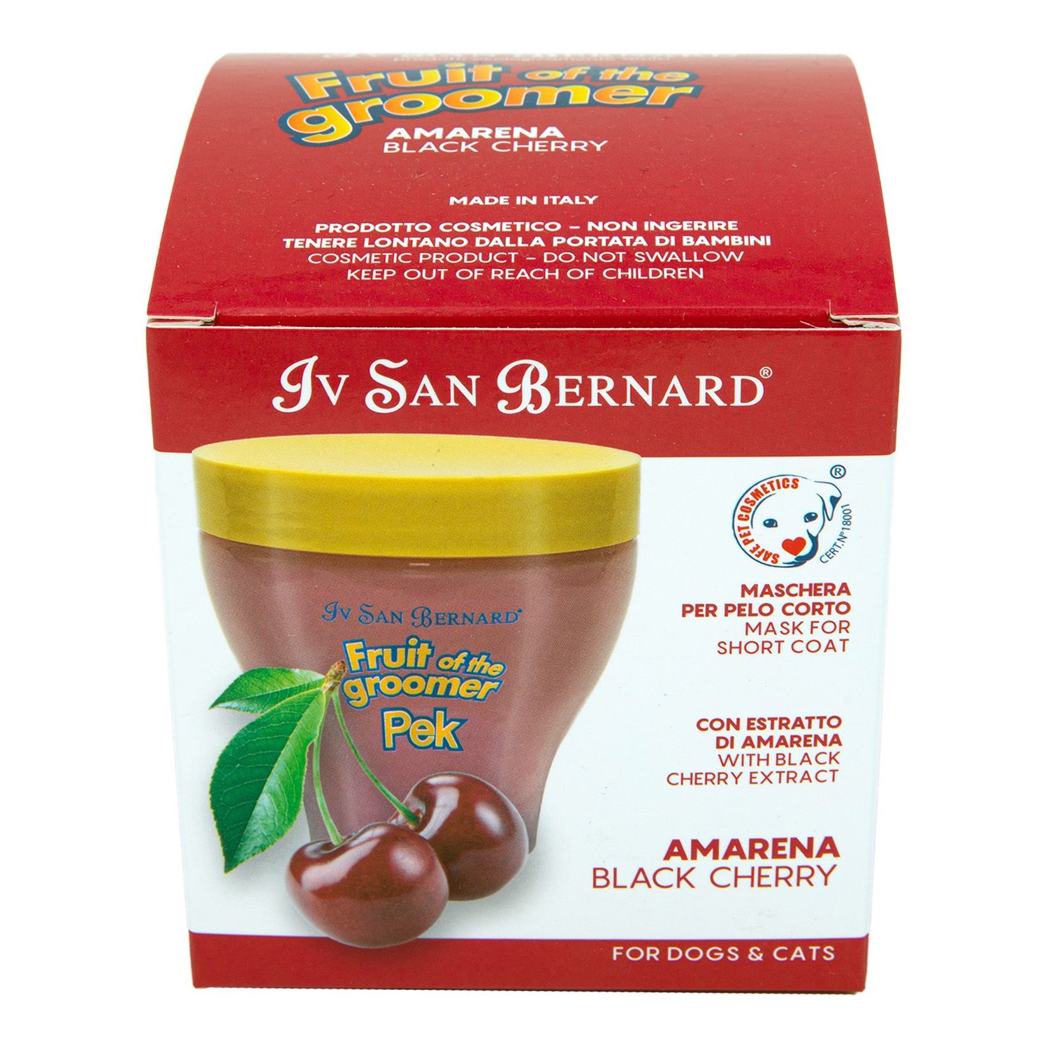 Маска для кошек и собак Iv San Bernard Fruit of the Groomer Black Cherry восстанавливающая для короткой шерсти с протеинами шелка 250мл - фото 6