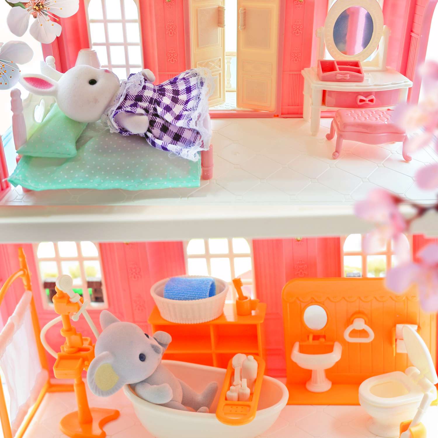 Кукольный домик SHARKTOYS с с мебелью и куклой фигуркой животного вилла 1310000007 - фото 5