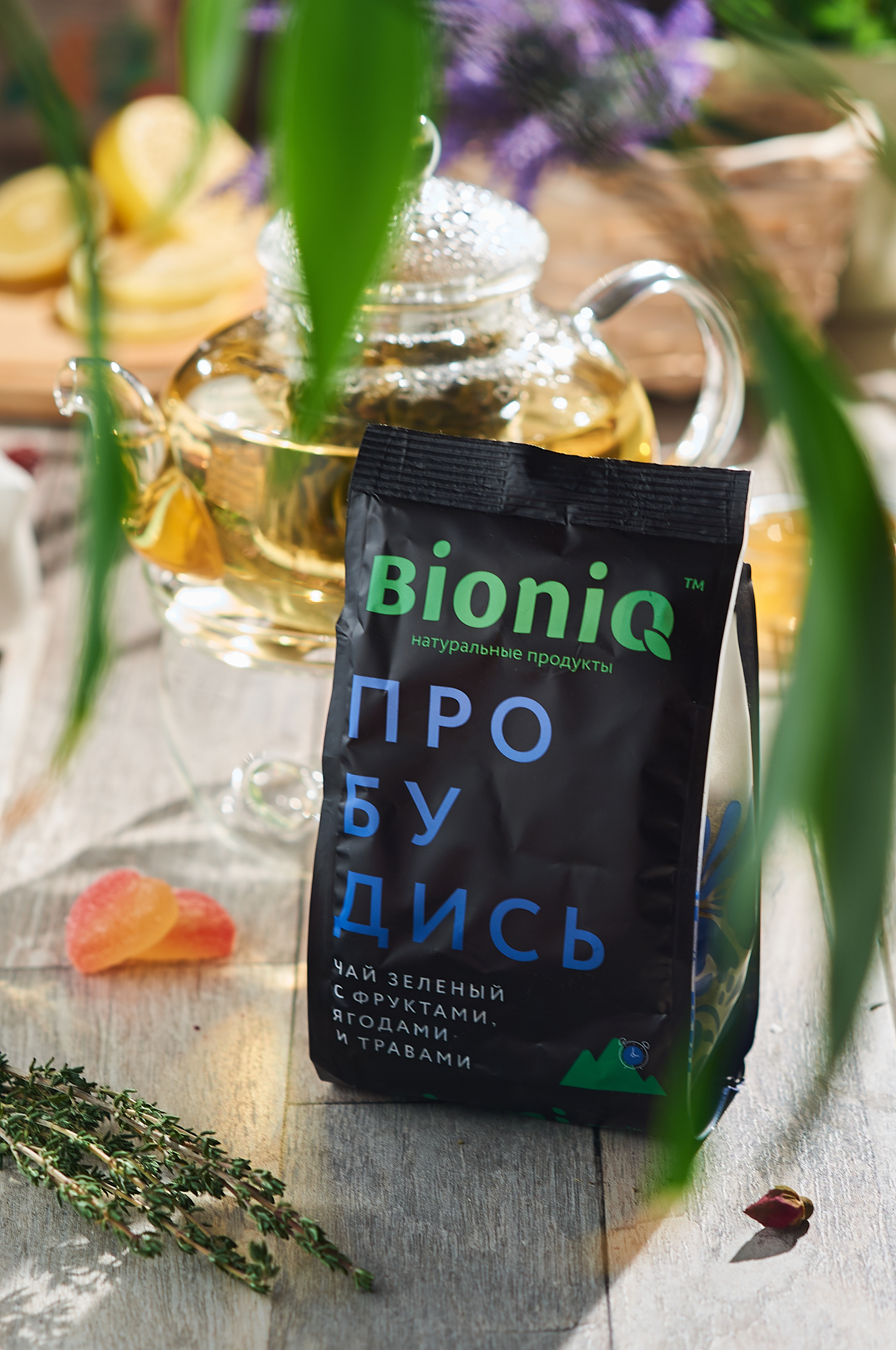 Чай зеленый Bioniq Пробудись с фруктами ягодами и травами 50 гр - фото 2