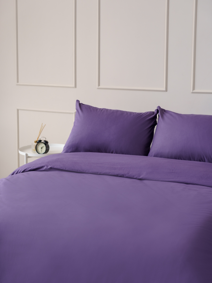 Комплект постельного белья IDEASON поплин 3 предмета 1.5 сп. фиолетовый - фото 6