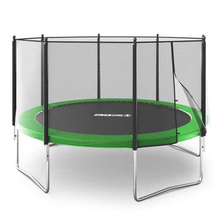 Батут каркасный Simple 12 ft UNIX line Green с внешней защитной сеткой общий диаметр 366 см до 150 кг