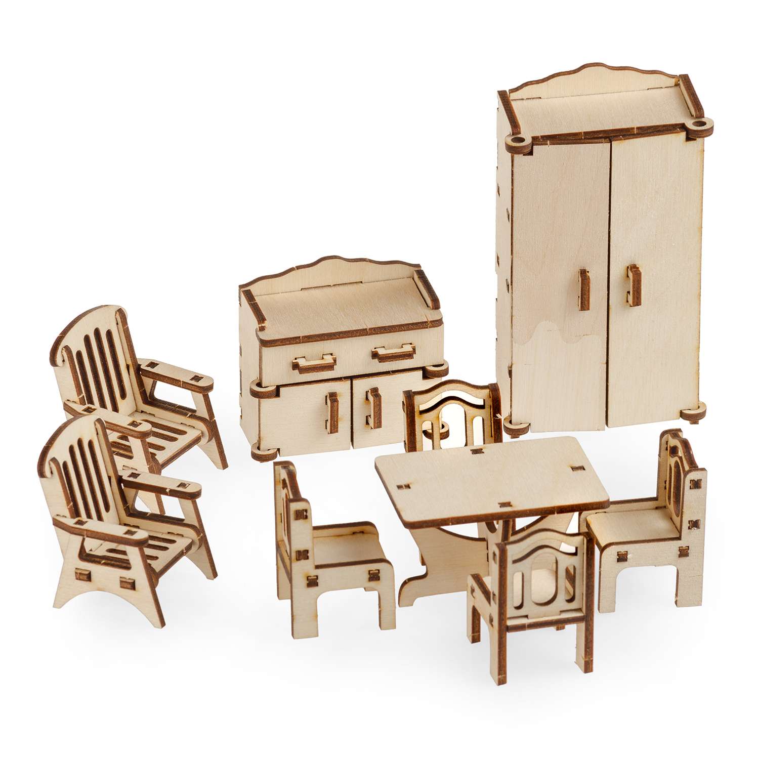 Мебель для кукол Тутси Сборная модель для гостиной из дерева 1-160-2021 - фото 1