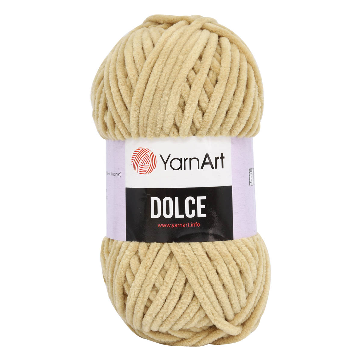 Пряжа для вязания YarnArt Dolce 100 гр 120 м микрополиэстер пушистая плюшевая 5 мотков 747 бежевый - фото 6