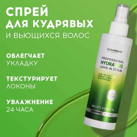 Спрей для волос KERAPROOF термозащитный для ухода и укладки кудрявых волос с киноа и кератином 200 мл