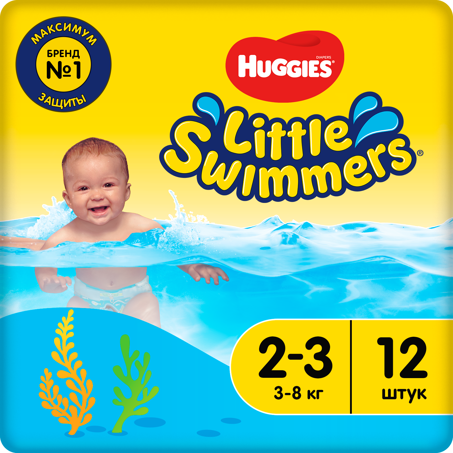 Подгузники для плавания Huggies Little Swimmers 2-3 3-8кг 12шт купить по  цене 509 ₽ в интернет-магазине Детский мир
