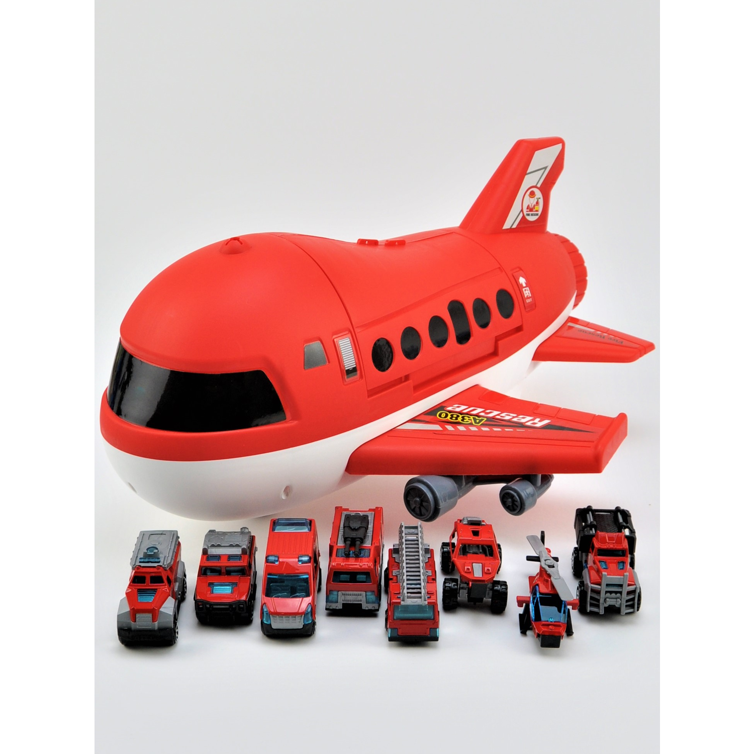 Игровой набор GRACE HOUSE самолёт с 8 машинками паркингом и треком SamolAvto201245359красный - фото 5
