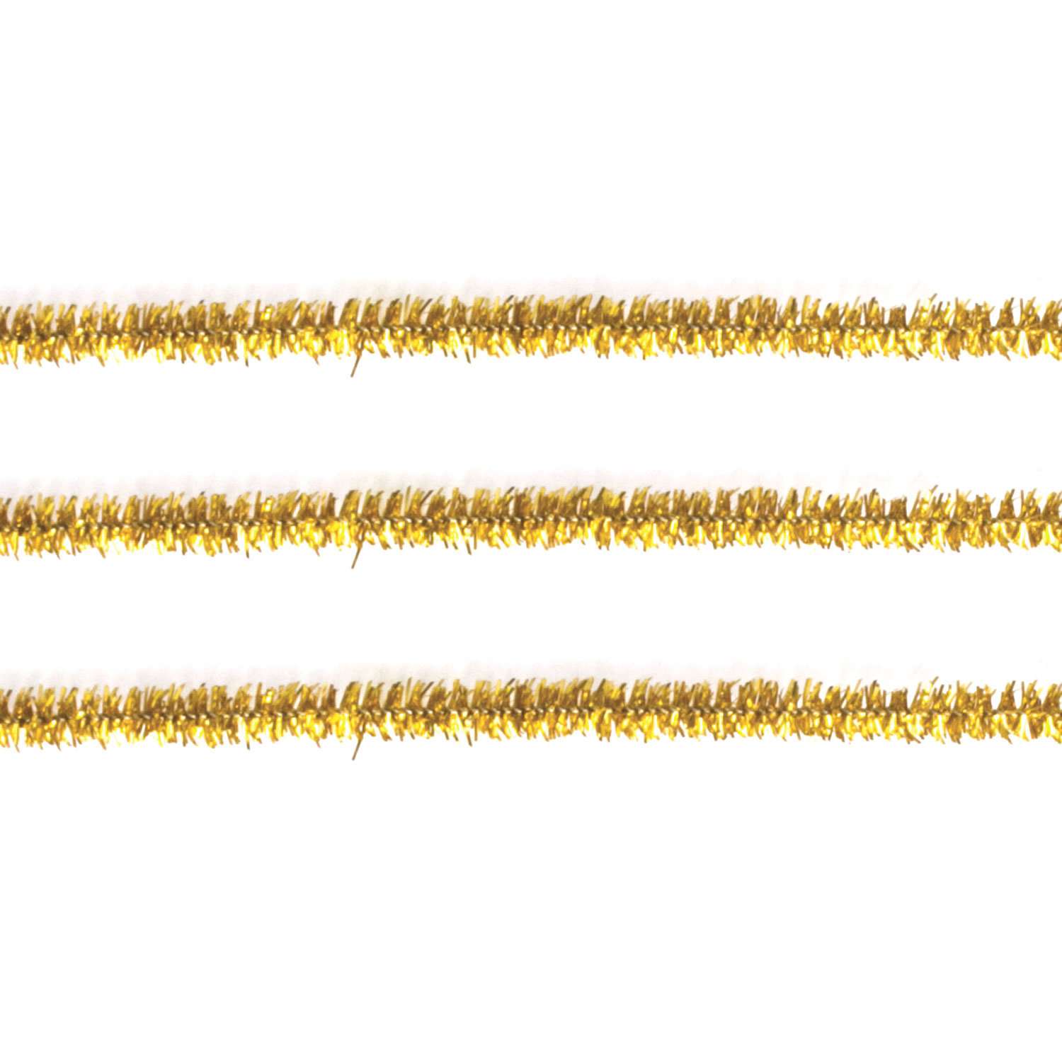 Проволока синельная Остров Сокровищ для творчества и рукоделия пушистая блестящая золотая 30 штук - фото 5