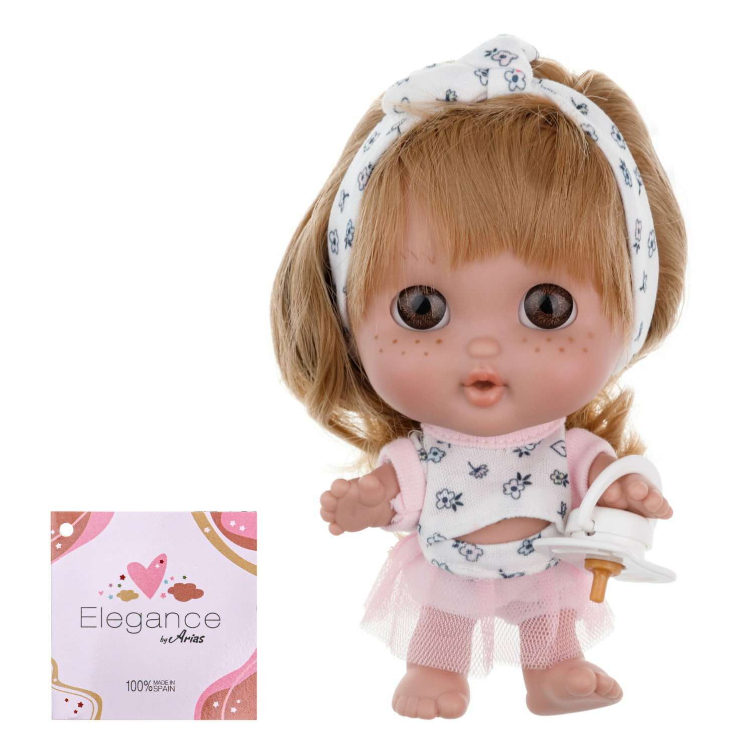 Кукла Arias elegance pequitas со светлыми волосами c cоской в розовом костюме 17 см Т19780-6 - фото 1