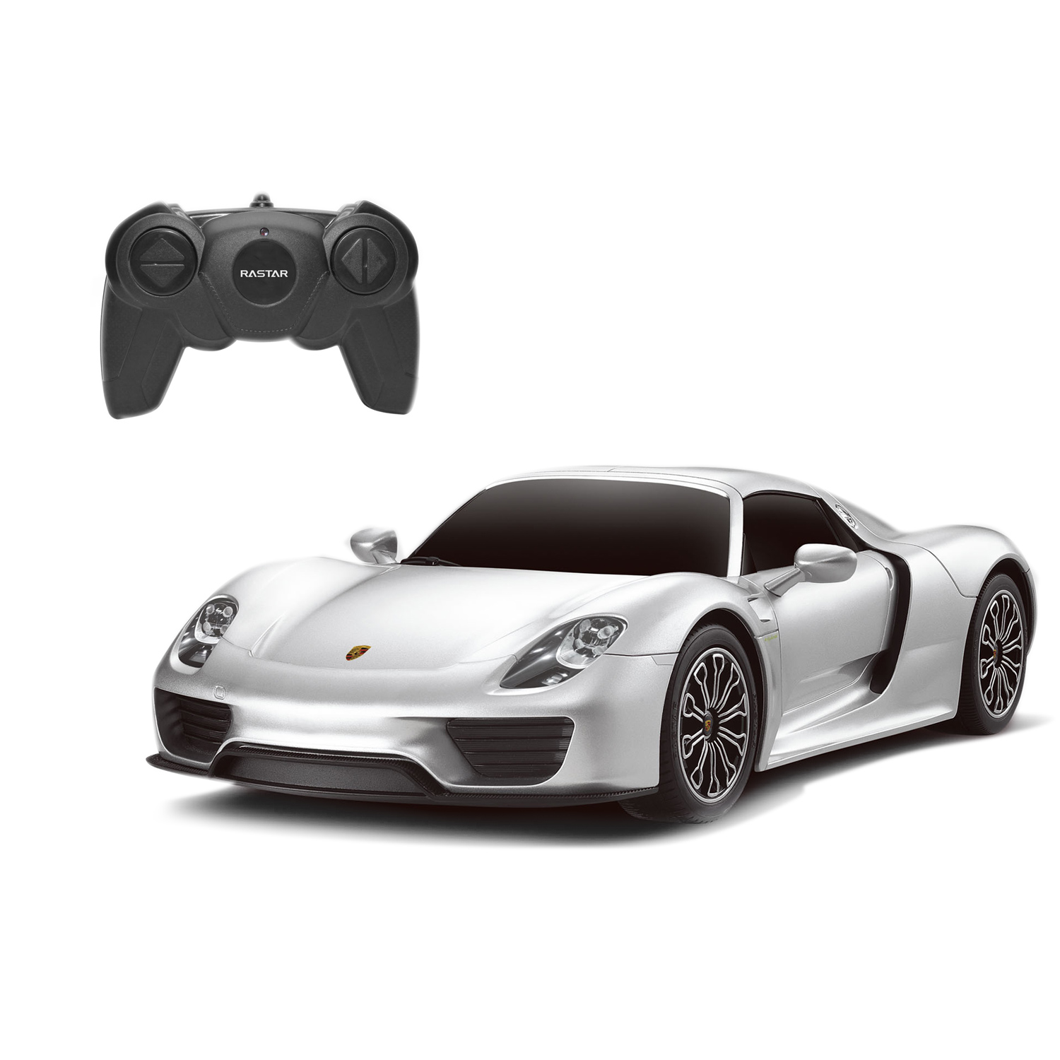 Машина Rastar РУ 1:24 Porsche 918 Spyder Серебряная 71400 - фото 1