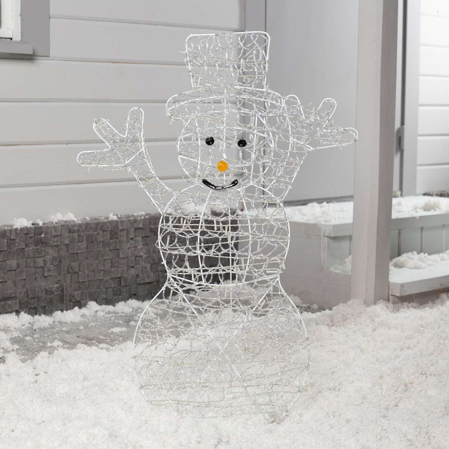 Светодиодная фигура Sima-Land «Снеговик» 65×90×20 см металл 31 В свечение белое - фото 2