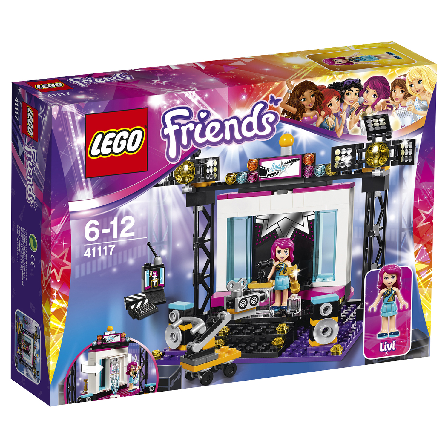 Конструктор LEGO Friends Поп-звезда: телестудия (41117) купить по цене 1499  ₽ в интернет-магазине Детский мир