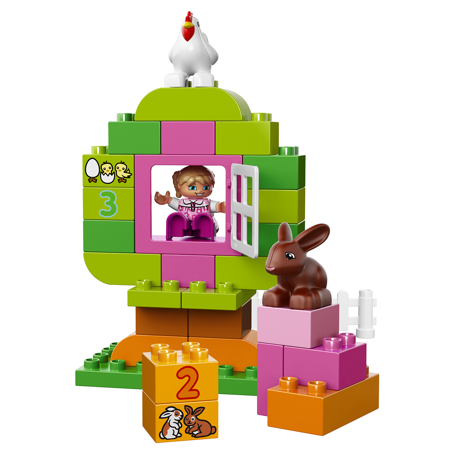 Конструктор LEGO DUPLO Лучшие друзья курочка и кролик блочный - фото 13