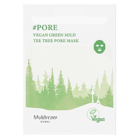 Маска тканевая Muldream с маслом листьев чайного дерева (успокаивающая и для сужения пор) 25 мл