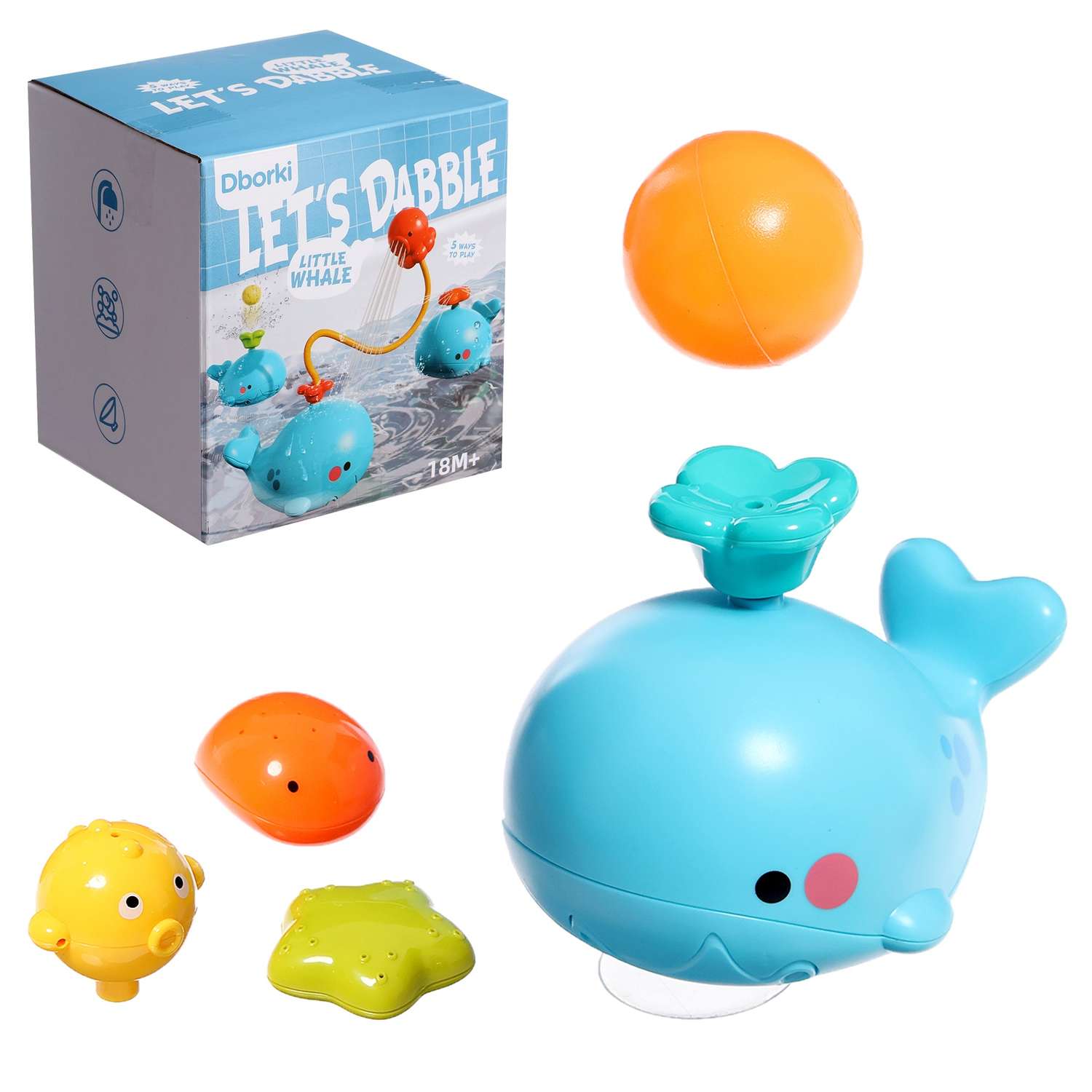 Набор Sima-Land игрушек для ванны «Кит» 6 предметов - фото 1