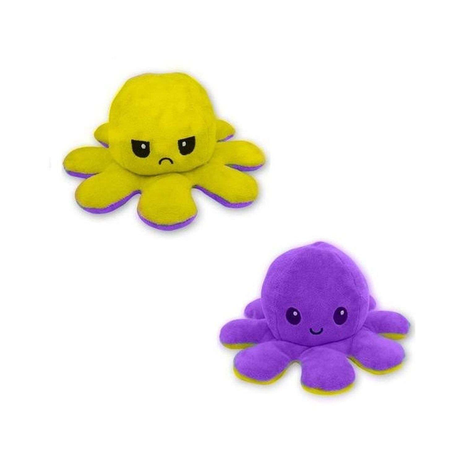 Мягкая игрушка Rabizy Осьминожка вывернушка фиолетовая желтая - фото 1