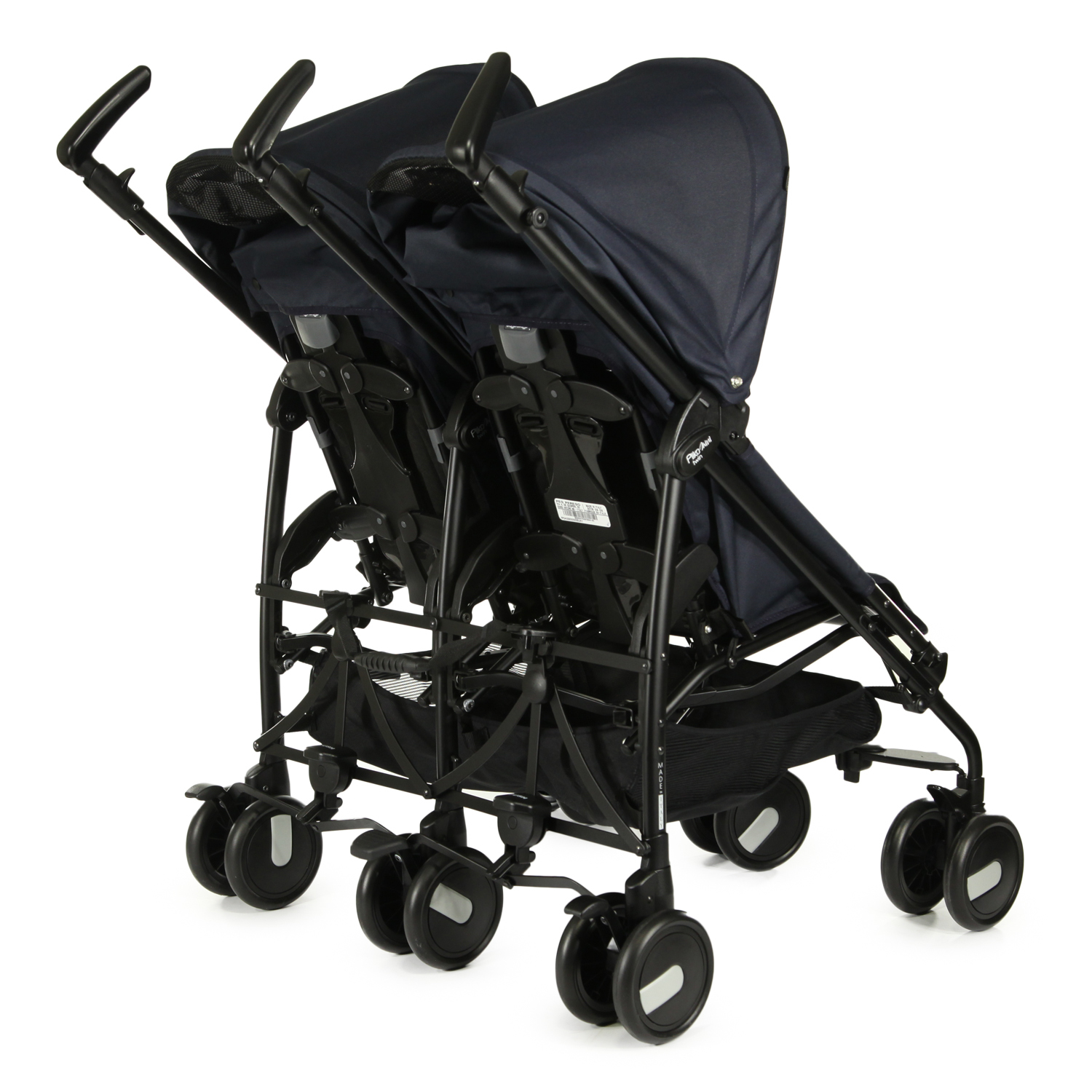 Коляска-трость для близнецов Peg-Perego Pliko Mini Twin Classic Navy - фото 7