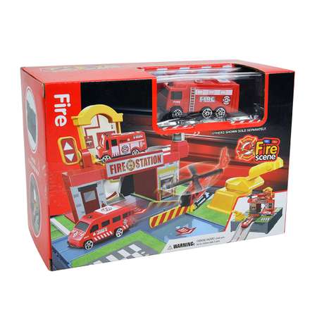 Игровой набор FANJIA TOYS Парковка-чемоданчик Станция пожарных